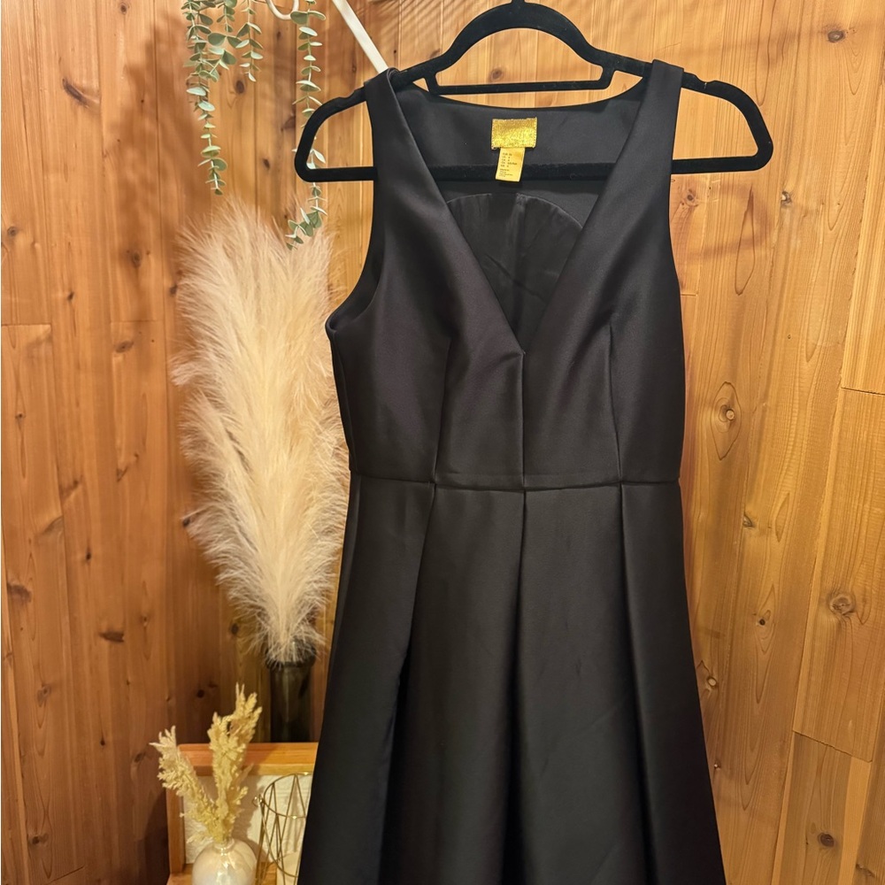 H&M Black V-Neck Midi Dress